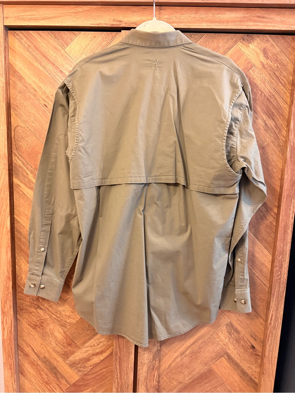 Browning Men's Button-Down Hunting/ Shooting Shirt in Olive Green - Picture 4 of 12